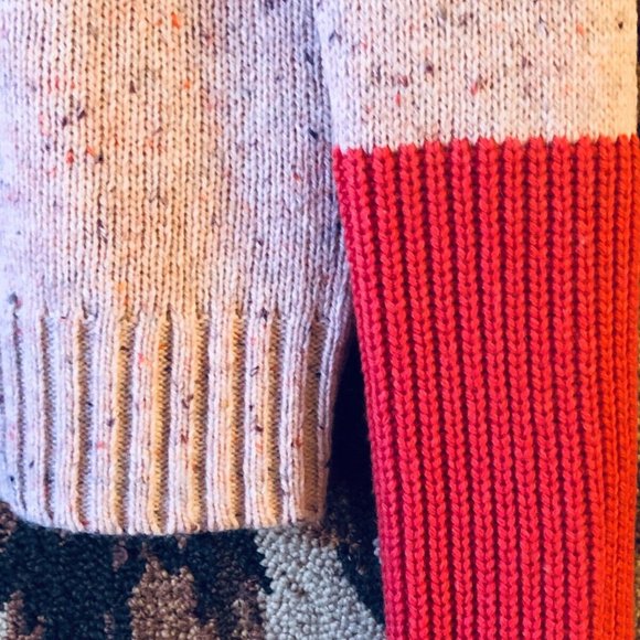 Fossil Sz S Womens Sweater Pullover Long Sleeve Wool Blend Peach Melange/Orange - Picture 4 of 10